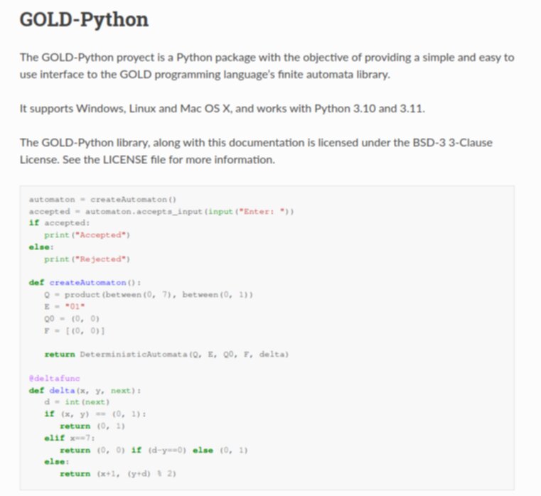 Restructuring of the GOLD Programming Language Image
